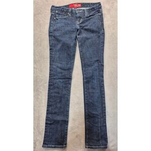 Guess Jeans Womens 26 Dark Wash Slim Straight Blue Stretch Denim Y2K